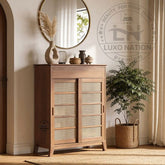 Designer Wooden Shoe Rack | Entryway Shoe Storage Cabinet