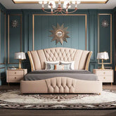 Luxe Modern Design Queen Size Bed For Bedroom with Storage Luxo Nation