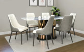 Luxo Nation Andrea :- Exquisite - 6- Seater Italian Marble Dining Set