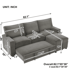 Luxo Nation Modest Convertible Comfort Sofa Cumbed For Living Room