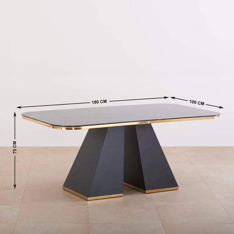 Regaluxe: Luxo Nation Monarch Glass Top 6-Seater Dining Table