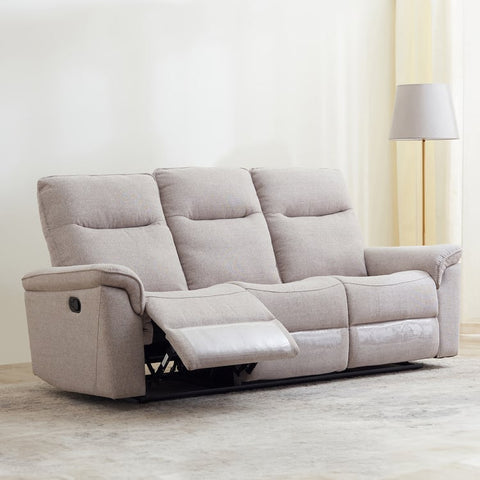 Luxo Nation Artiste Fabric 3-Seater Recliner Sofa – Beige | Luxury Comfort Seating by SRT