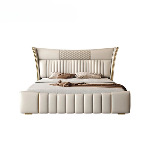Luxo Nation Titanium luxurious upholstered bed in leatherette