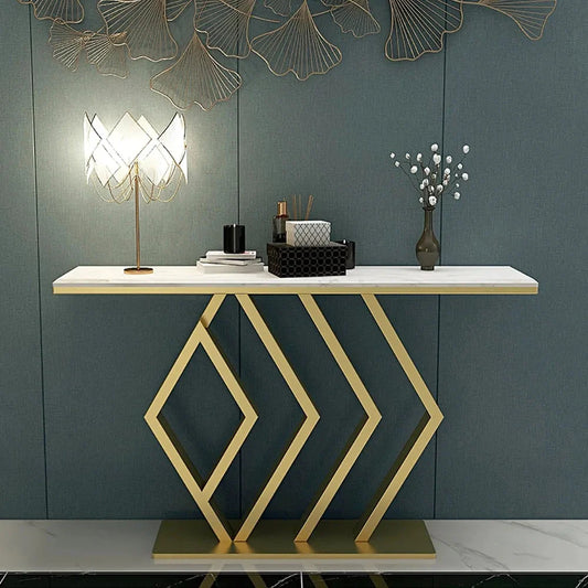 Radiant Pasco-Golden Console: Stainless Steel Elegance by Luxo Nation