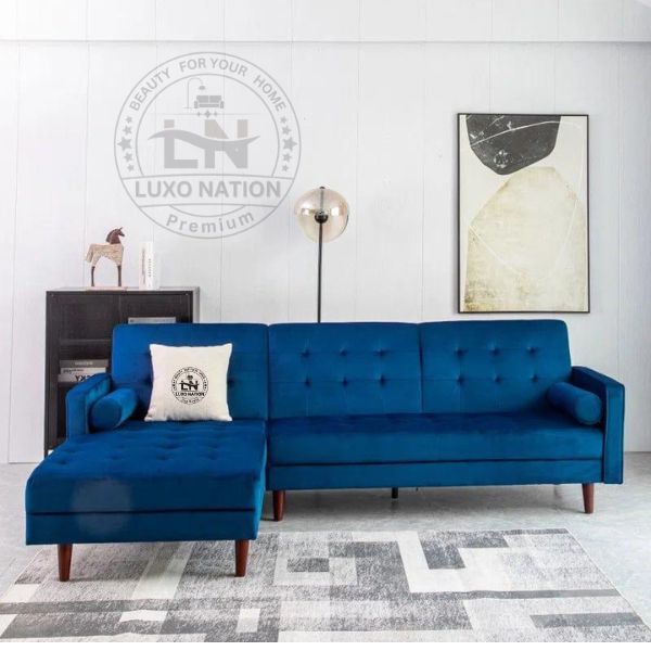 Premium Velvet L-Shaped Sectional Sofa for Elegant Living