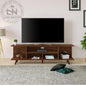 Designer TV Stand with Multi-Shelf Storage – Brown Maple Look