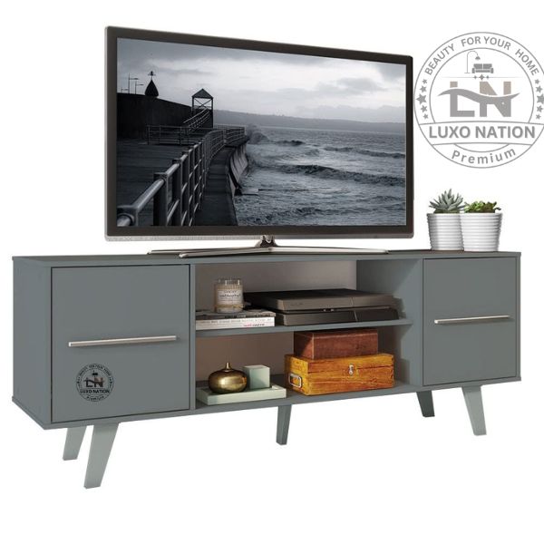 Stylish Wood TV Console with Storage – For TVs By Luxo Nation