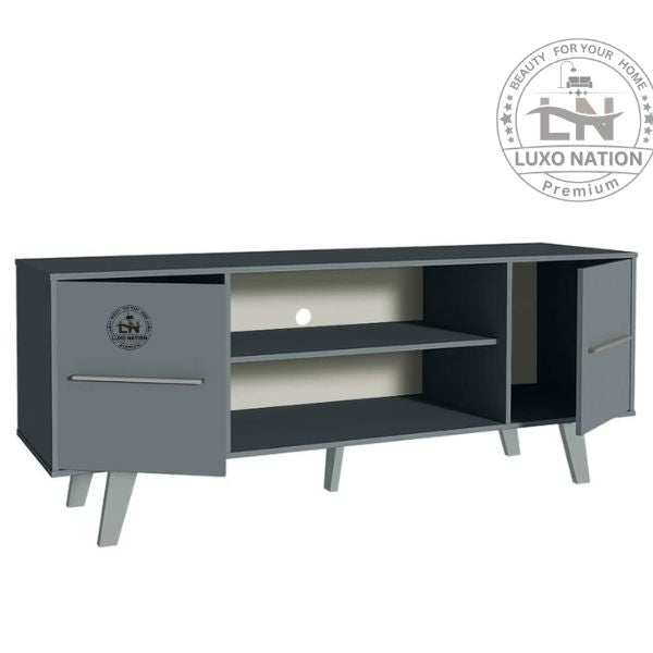 Stylish Wood TV Console with Storage – For TVs By Luxo Nation