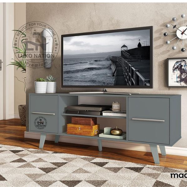 Stylish Wood TV Console with Storage – For TVs By Luxo Nation