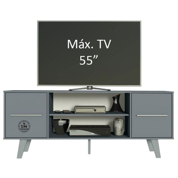 Stylish Wood TV Console with Storage – For TVs By Luxo Nation