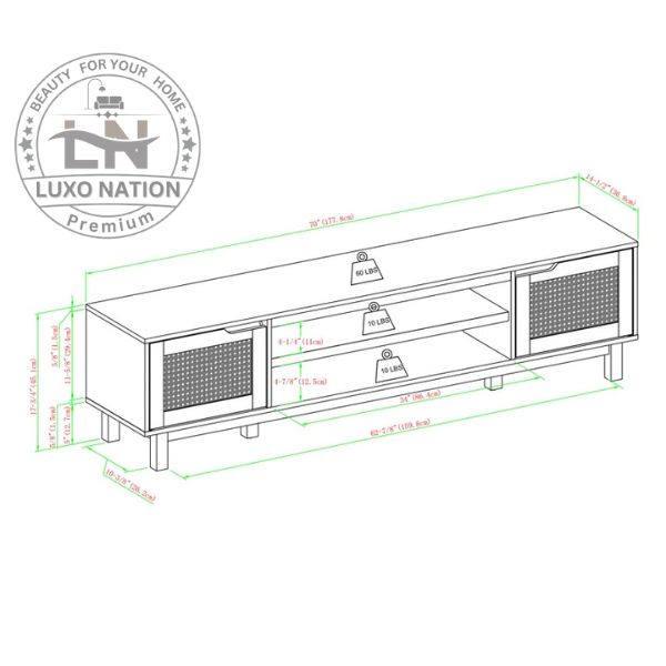 Antique Rattan Wooden TV Unit – Modern Charm & Natural Appeal