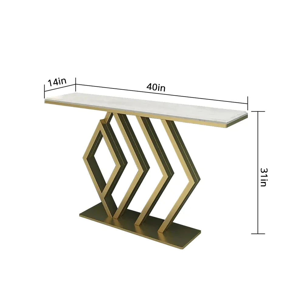 Radiant Pasco-Golden Console: Stainless Steel Elegance by Luxo Nation