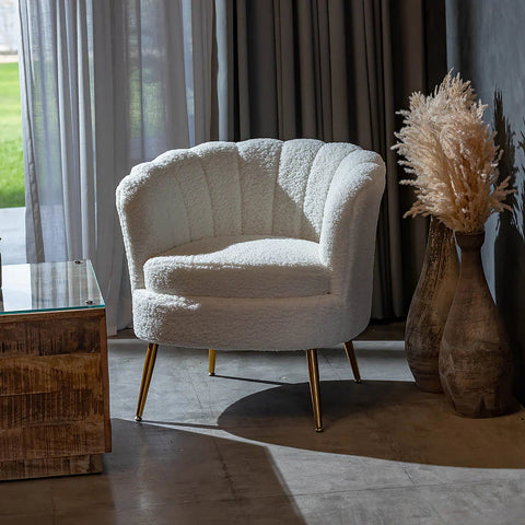 Valencia Premium Accent Chair in Bouclé By Luxo Nation