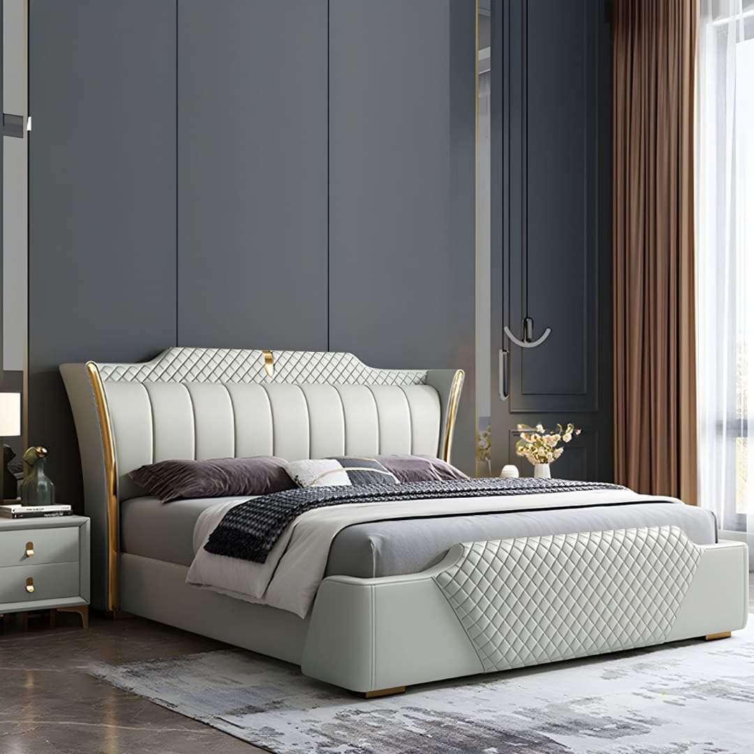 Elite Luxury Upholstered Bed in Premium Leatherette - Elegance Redefined