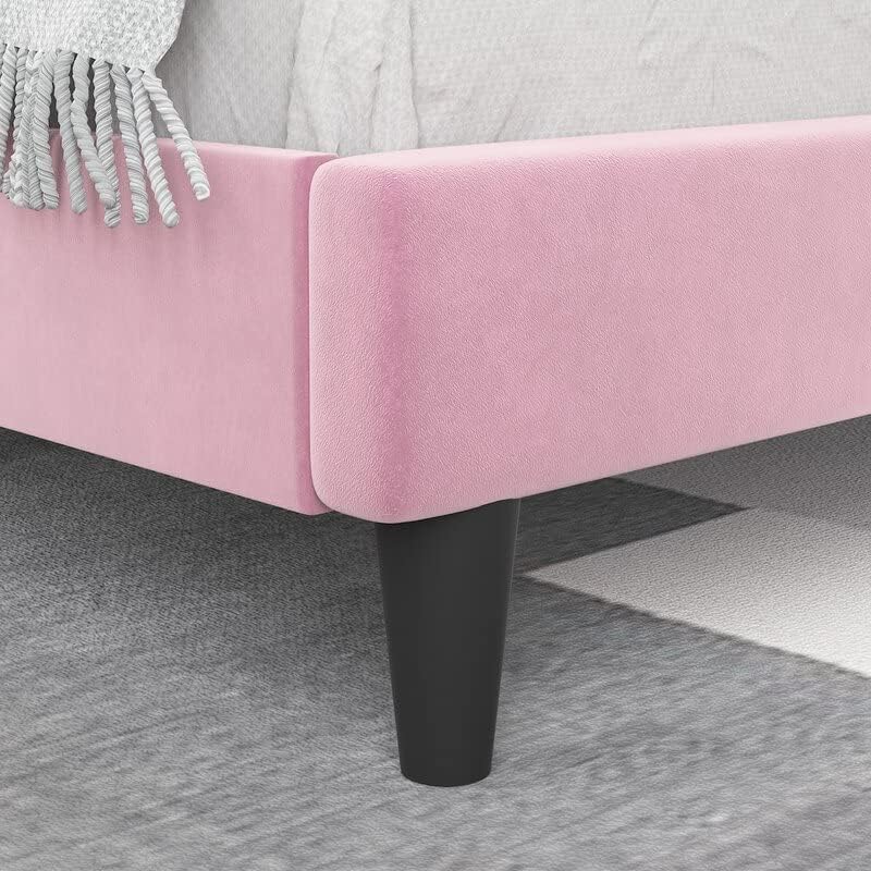 Luxo Nation King-Size Upholstered Double Bed – No Storage, Ideal for Home, Bedroom, or Hotel (Pink)