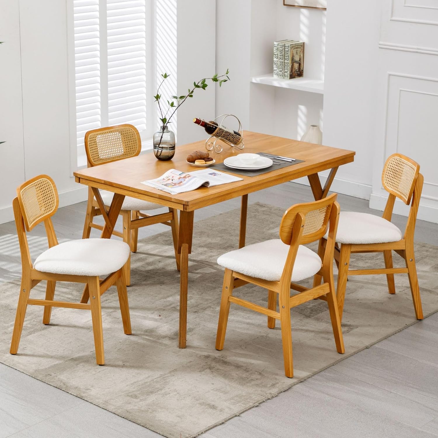 Cane Dining Set by Luxo Nation – Premium Finish for Modern Living