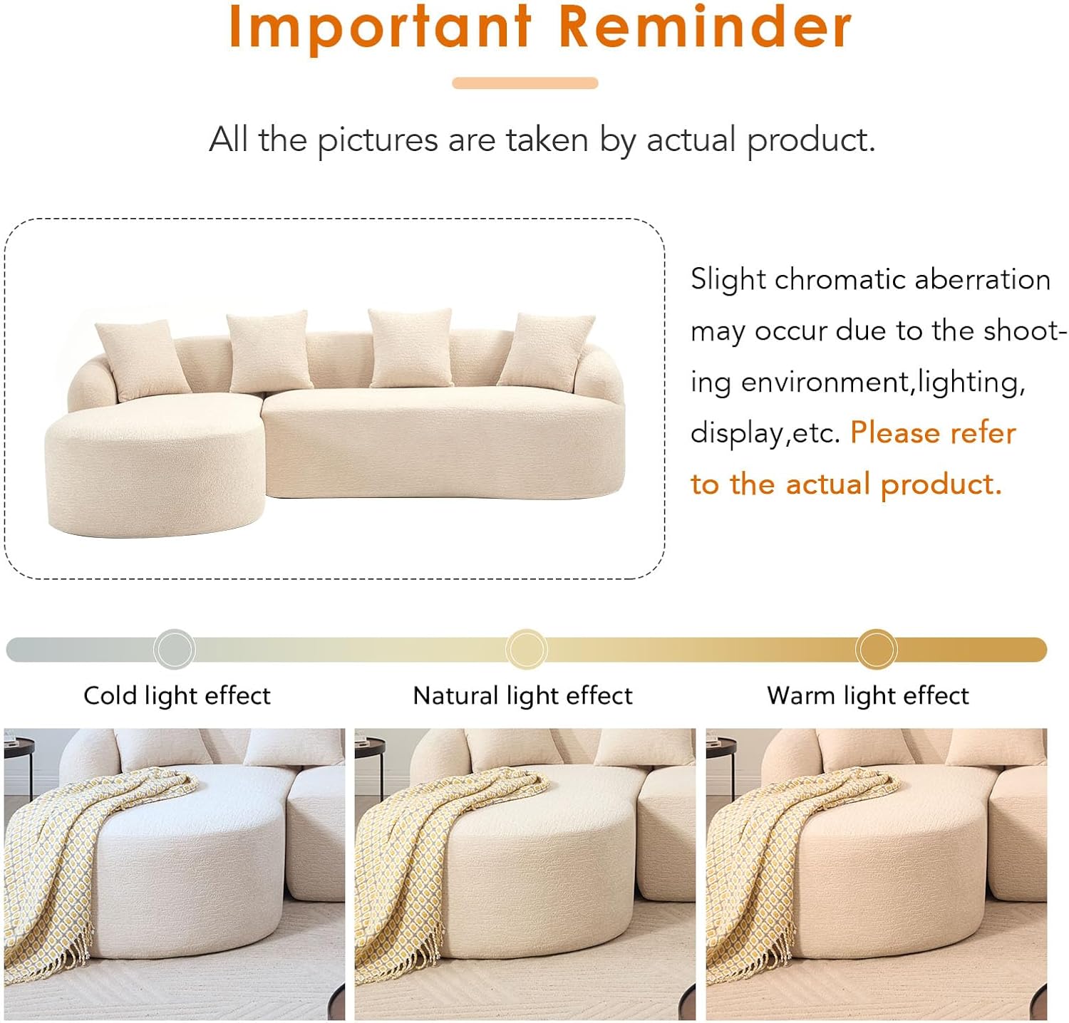 LUXO NATION L Shape Chenille Sectional Sofa with Chaise Lounge | Modular Cloud Sofa with 4 Cushions | Oversized Plush Fabric Couch for Living Room, Apartment & Home (Beige)