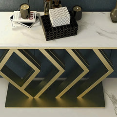 Radiant Pasco-Golden Console: Stainless Steel Elegance by Luxo Nation