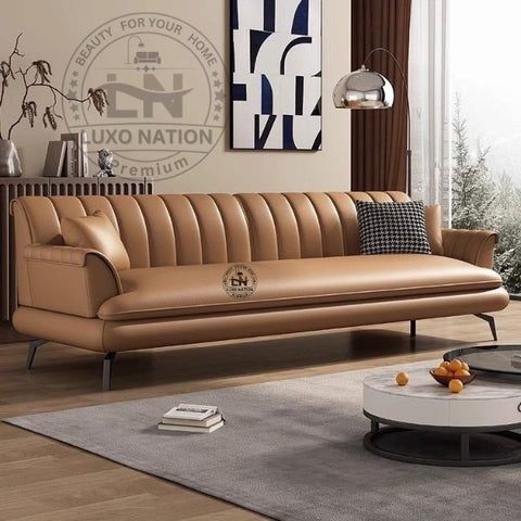LuxeSilk Comfort Modern Sofa Leatherette | Luxury Living Room Sofa