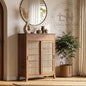 Designer Wooden Shoe Rack | Entryway Shoe Storage Cabinet