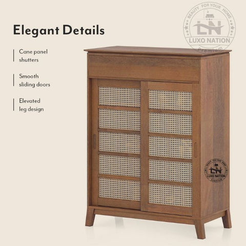 Designer Wooden Shoe Rack | Entryway Shoe Storage Cabinet