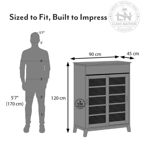 Designer Wooden Shoe Rack | Entryway Shoe Storage Cabinet