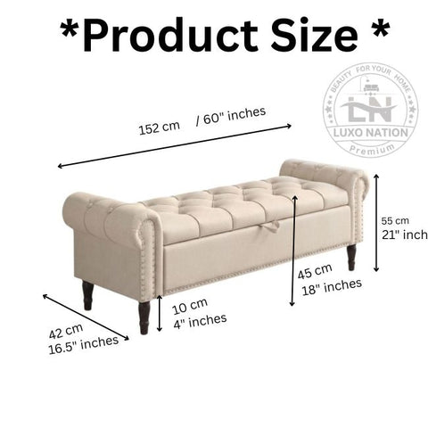 Luxury Storage Ottoman | Bedroom & Living Room Seat Bench