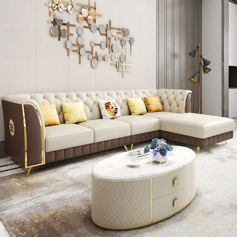 Luxo Nation Majestic Mingle  L Type Chesterfield Sofa style
