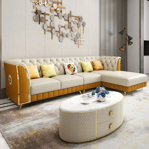 Luxo Nation Majestic Mingle  L Type Chesterfield Sofa style