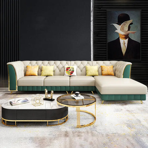 Luxo Nation Majestic Mingle  L Type Chesterfield Sofa style