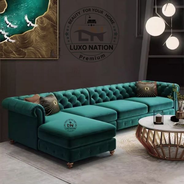 Chesterfield Luxe Sectional Sofa – Elegant Comfort for Modern Living