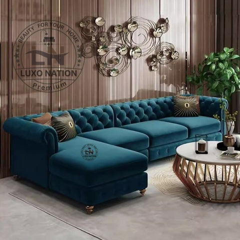 Chesterfield Luxe Sectional Sofa – Elegant Comfort for Modern Living