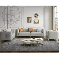 BoldNest Leatherette Sofa Set – Strong & Stylish Build By Luxo nation