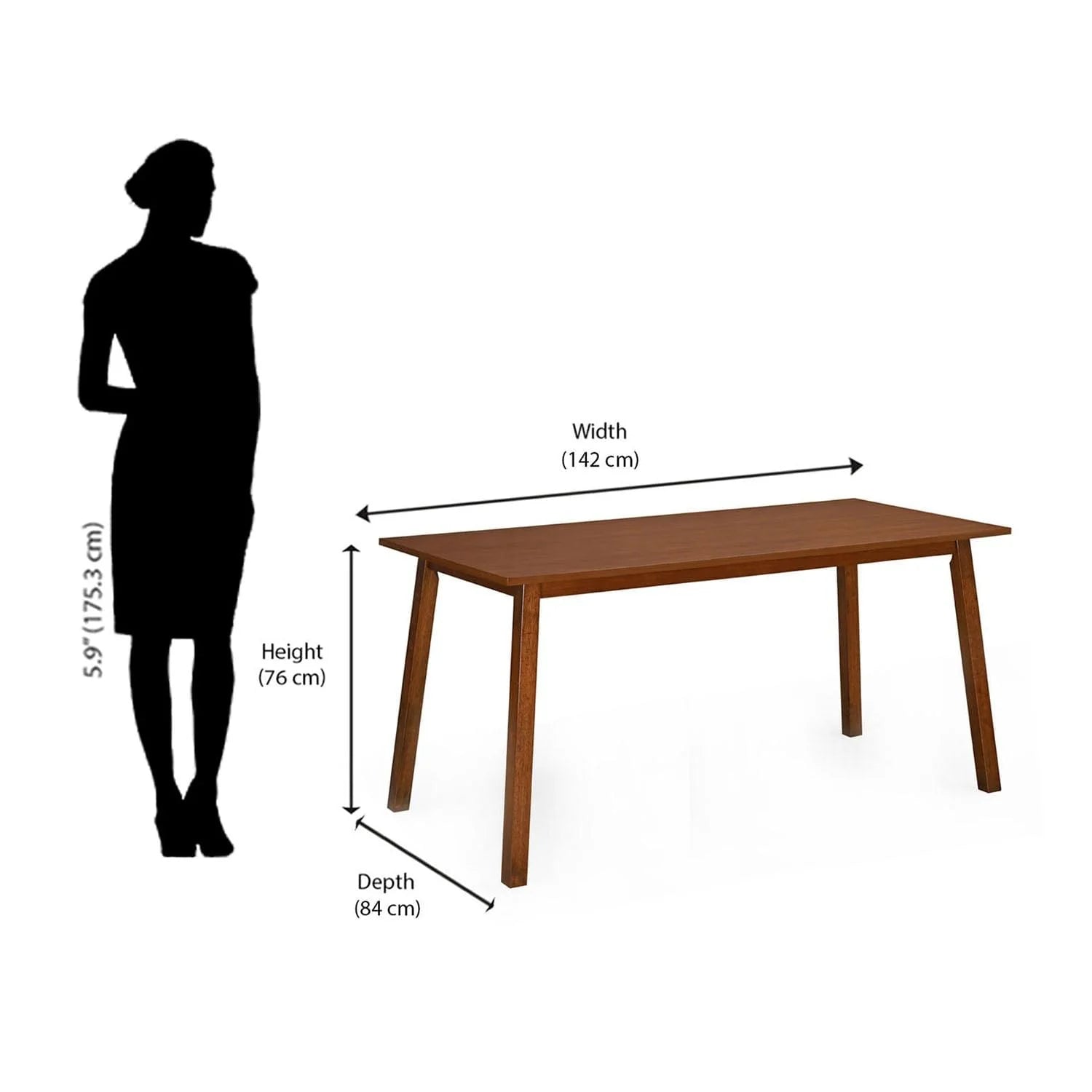 Luxo Nation Harmony Walnut 6-Seater Dining Set