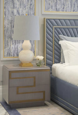 Mesmerize with Luxo Nation Pearl Sky Blue Upholstered Delight
