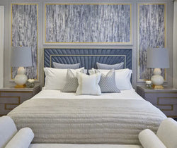 Mesmerize with Luxo Nation Pearl Sky Blue Upholstered Delight