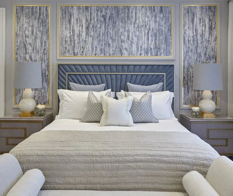 Mesmerize with Luxo Nation Pearl Sky Blue Upholstered Delight