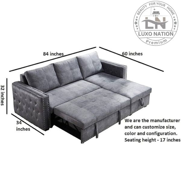 Luxo Nation L Shape Sofa Cum Bed with Storage – Malaysian Style