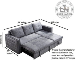 Luxo Nation L Shape Sofa Cum Bed with Storage – Malaysian Style