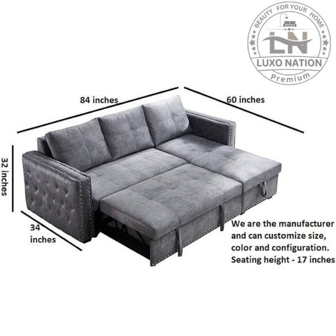 Luxo Nation L Shape Sofa Cum Bed with Storage – Malaysian Style