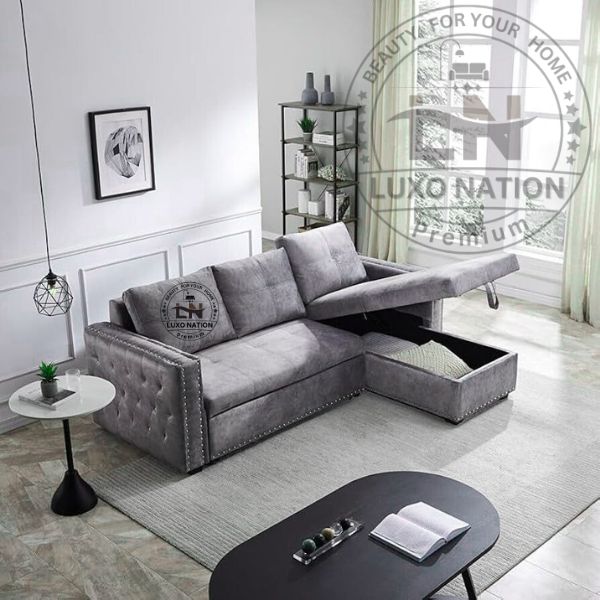 Luxo Nation L Shape Sofa Cum Bed with Storage – Malaysian Style