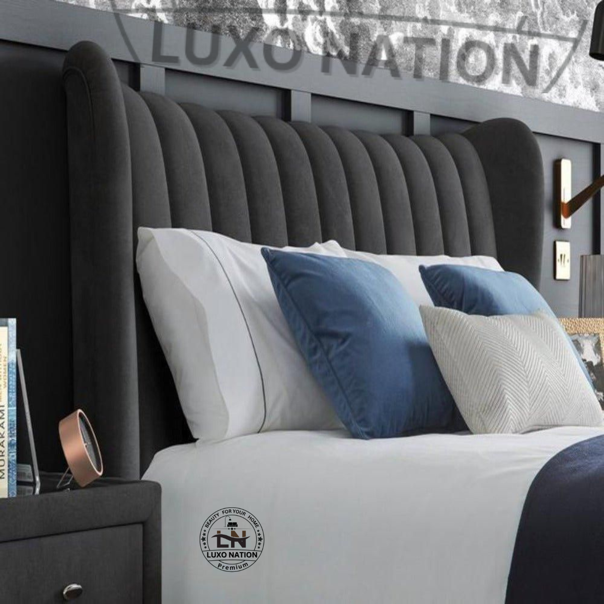 Luxo Nation Luxury Premium Upholstered Bed – Elegant Comfort Redefined