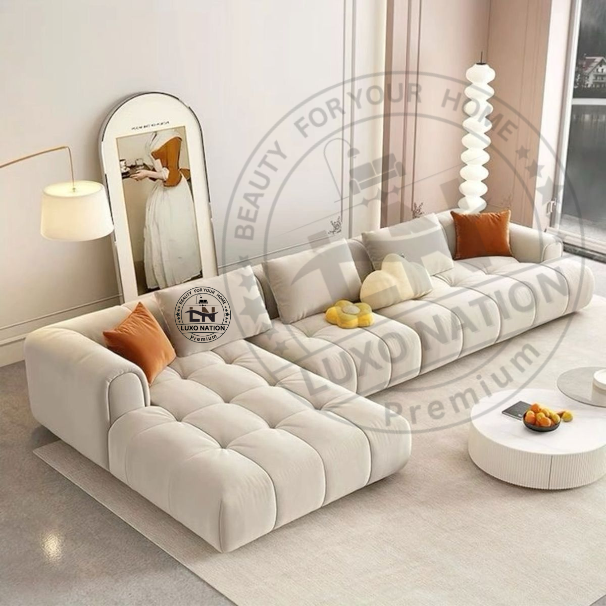 Luxo Nation Imperial Luxe L-Shape Sofa  Luxurious Modern Latest Design