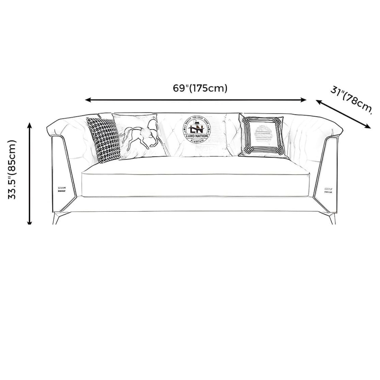 Luxo Nation Luxury Sofa Set for Living Room – Modern & Stylish sofa