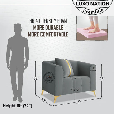 Luxo Nation Luxury Sofa Set  – Premium Quality & Velvet Suede Design