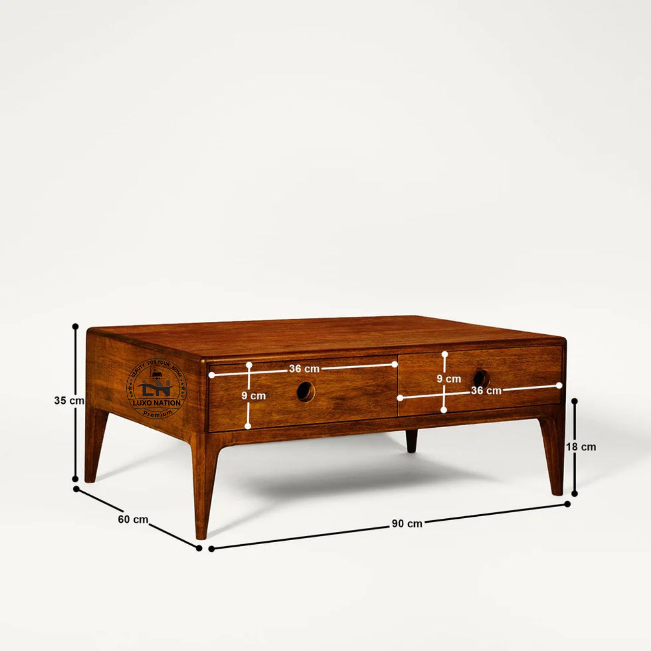 Luxo Nation Drawer Storage Luxury Center Table – wooden Table
