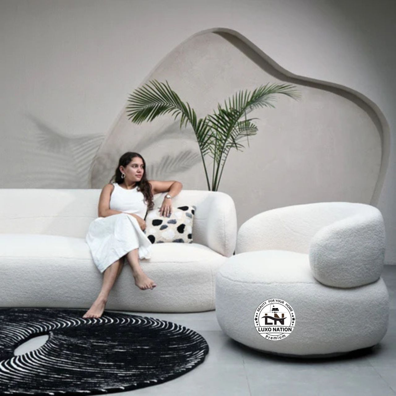 Luxo Nation curve Luxury Sofa – RoyalFlow Elegance Meets Ultimate Comfort