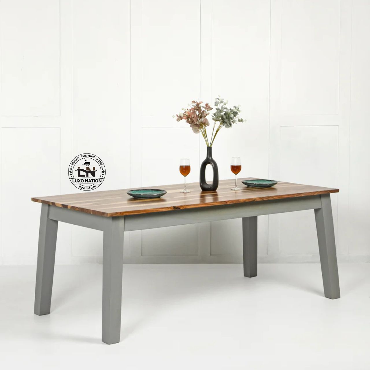 Luxo Nation-Modern Wooden Dining Table Set – Durable & Elegant Desgins