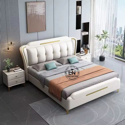 Luxo Nation Modern Upholstered Bed – Stylish & Premium Sleep Experience