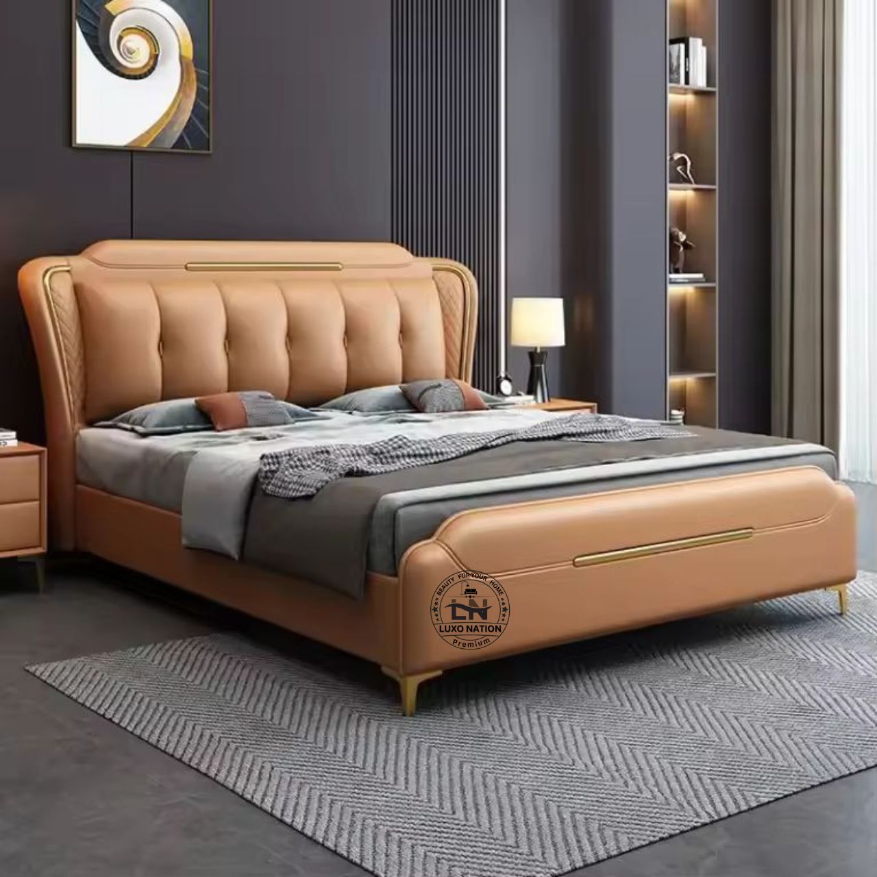 Luxo Nation Modern Upholstered Bed – Stylish & Premium Sleep Experience